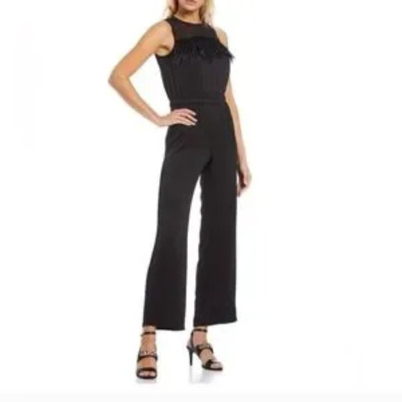 MICHAEL Michael Kors Pants - (NWT) Size 4, MICHAEL Micheal Kors Ostrich Feather Trim, Keyhole Back, Jumpsuit